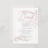 Invitation DÉTAILS | Accent épicé Feuille Mocha pâle en gros (Devant / Derrière)