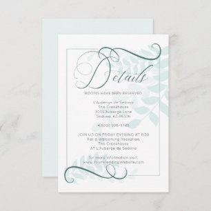 Invitation DÉTAILS   Accents Jade Green Feuilles de Monnaie W