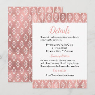 Invitation Détails Boho Rose Gold Diamant Rose Mariage