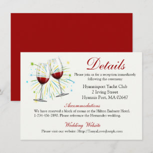 Invitation Détails Bourgogne Directions Verres à Vin Mariage