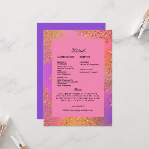 Invitation Détails colorés de mariage ethnique indien
