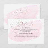 Invitation Détails de bulles de champagne à l'aquarelle rose (Devant / Derrière)