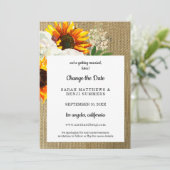 Invitation Détails de changement de date de tournesol floral  (Debout devant)