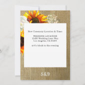 Invitation Détails de changement de date de tournesol floral  (Dos)