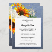 Invitation Détails de changement de date de tournesol floral (Devant / Derrière)