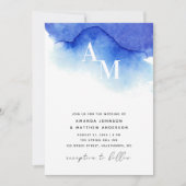 Invitation Détails de code QR de mariage nautique bleu aquare (Devant)