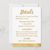 Invitation Détails de directions de mariage or élégant Glam (Devant)