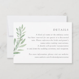 Invitation Détails de feuilles de verdure de branche d'olivie