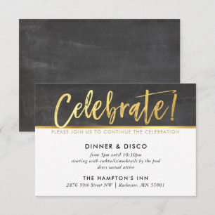 Invitation DÉTAILS DE LA CÉLÉBRATION DE LA FÊTE EN or gris