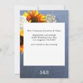 Invitation Détails de la fleur de tournesol et jean pour chan (Dos)