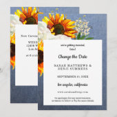 Invitation Détails de la modification de date de tournesol fl (Devant / Derrière)