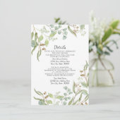Invitation Détails de la réception Eucalyptus Rustique Foliag (Debout devant)