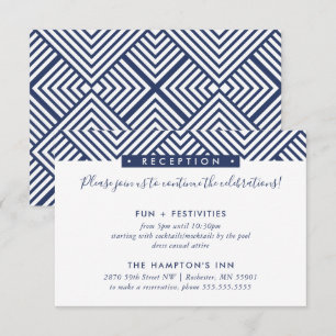 Invitation DÉTAILS DE LA RÉCEPTION INSERT moderne geo simple