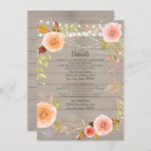 Invitation Détails de la réception Twinkle rustique Lumière B