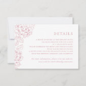 Invitation Détails de l'insert de mariage à l'hydrangea éléga (Devant)