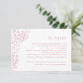 Invitation Détails de l'insert de mariage à l'hydrangea éléga (Debout devant)