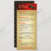 Invitation Détails de luxe Sharon & Demetrius Las Vegas Rouge (Devant / Derrière)