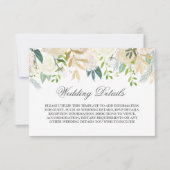 Invitation Détails de mariage à l'aquarelle florale or élégan (Devant)