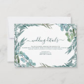 Invitation Détails de mariage aquarelle de verdure d'eucalypt (Devant)
