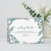 Invitation Détails de mariage aquarelle de verdure d'eucalypt (Debout devant)