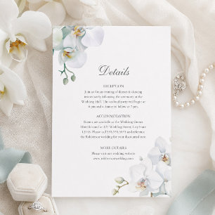 Invitation Détails de mariage aux orchidées blanches élégante