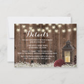 Invitation Détails de mariage avec lanterne rustique et fleur (Devant)