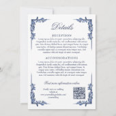 Invitation Détails de mariage avec monogramme de blason vinta (Dos)