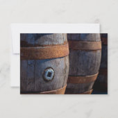 Invitation Détails de mariage avec vignoble et tonneau de vin (Dos)