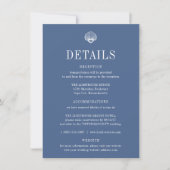 Invitation Détails de mariage bleu côtier de CAPE COD (Devant)