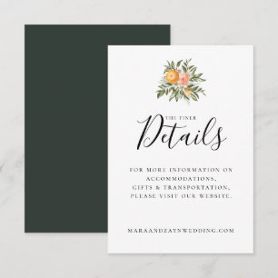 Invitation Détails de mariage botanique de citronniers d'Oran