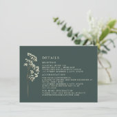 Invitation Détails de mariage botanique de Gypsophila Emerald (Debout devant)