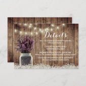 Invitation Détails de mariage dans un pot Mason avec fleurs d (Devant / Derrière)