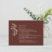 Invitation Détails de mariage de betterave botanique de Gypso (Debout devant)