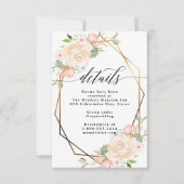 Invitation Détails de mariage de cadre géométrique pêche à l' (Devant)