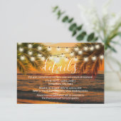 Invitation Détails de mariage de plage au coucher du soleil d (Debout devant)