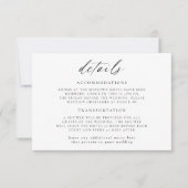 Invitation Détails de mariage de script élégant moderne (Devant)