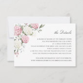 Invitation Détails de mariage de verdure d'hydrangea rose flo (Devant)