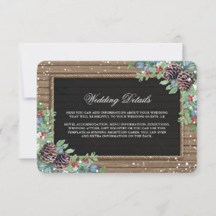 Invitation Détails de mariage d'hiver de Noël à la campagne r