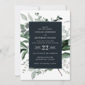 Invitation Détails de mariage élégants floraux botaniques noi (Devant)