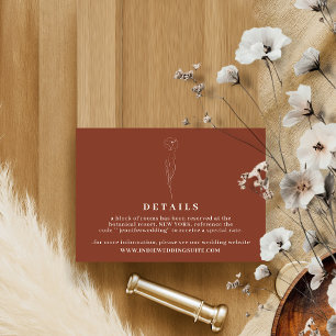 Invitation Détails de mariage en terre cuite Boho Fleur perso