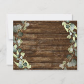 Invitation Détails de mariage Eucalyptus Verdure Bois rustiqu (Dos)
