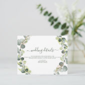 Invitation Détails de mariage Eucalyptus Verdure Succulent (Debout devant)