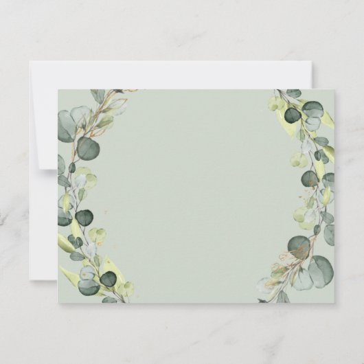 Invitation Détails de mariage Eucalyptus Verdure Succulent (Dos)