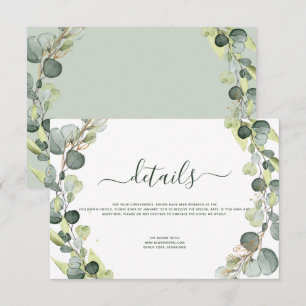 Invitation Détails de mariage Eucalyptus Verdure Succulent