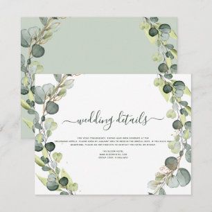Invitation Détails de mariage Eucalyptus Verdure Succulente