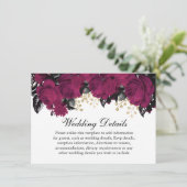 Invitation Détails de mariage Fleurs de Marsala Or Baie Rose (Debout devant)