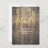 Invitation Détails de mariage Fleurs de tournesol Lacet de to (Dos)