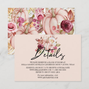 Invitation Détails de mariage Floral automnal citrouille