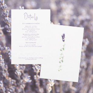Invitation Détails de mariage floral lavande blanc II Enclosu