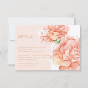 Invitation Détails de mariage floral moderne et élégant